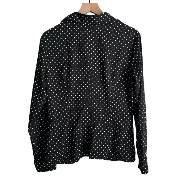 New York & Company City Stretch Polka Dot Button Up Blouse Office Workwear Sz 14 - Picture 11 of 16